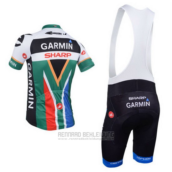 2013 Fahrradbekleidung Garmin Sharp Champion Afrika Trikot Kurzarm und Tragerhose